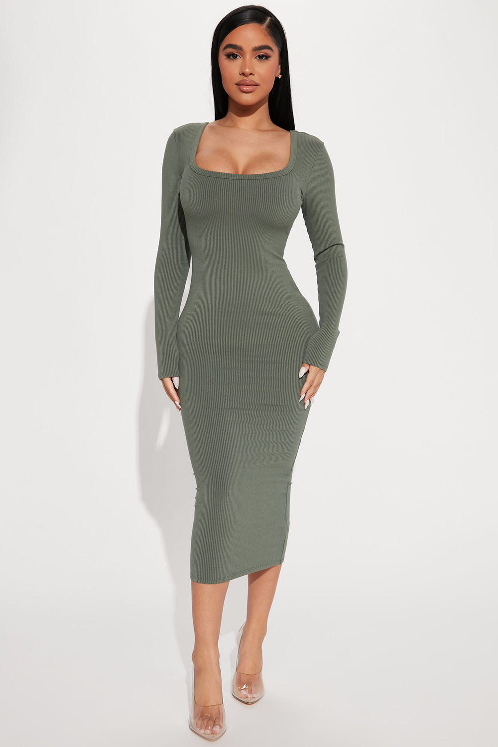 

Платье Fashion Nova D1822FN, оливковый