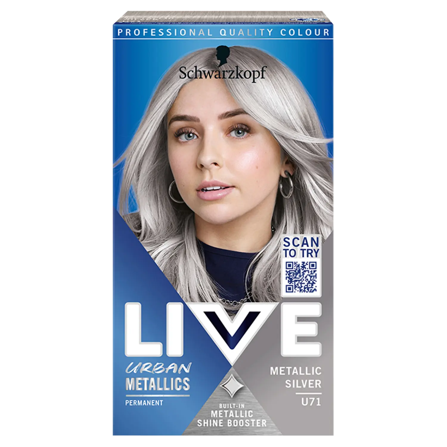 

Schwarzkopf Intense Colour Urban Metallics краска для волос u71 серебристый металлик, 1 упаковка