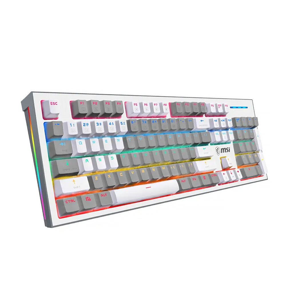 

Механическая проводная игровая клавиатура MSI GK50Z, Red Switches, серый-белый