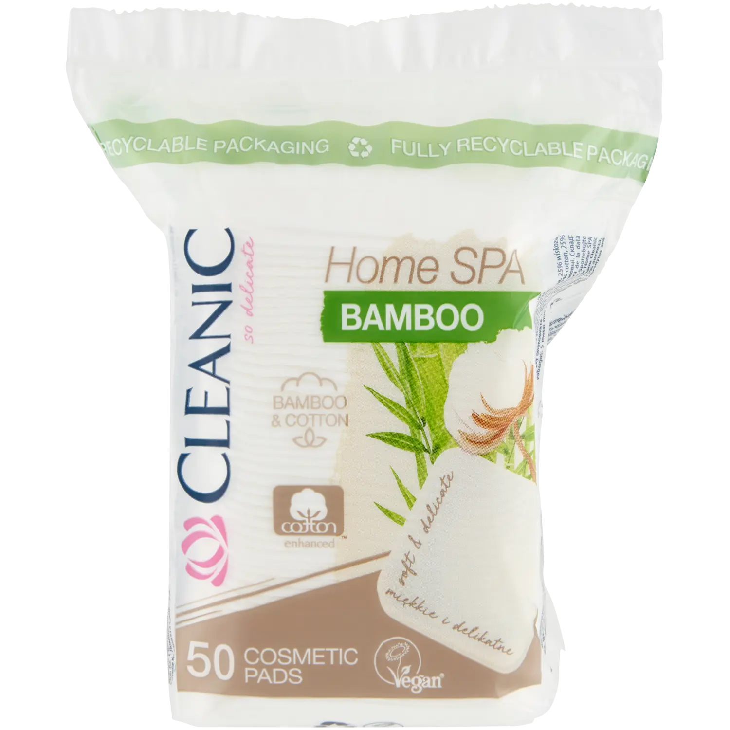

Cleanic Bamboo квадратные ватные диски, 50 шт./1 упаковка