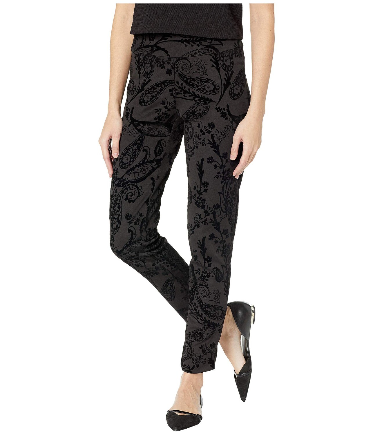 

Брюки Krazy Larry, Ponte Pants with Flocked Velvet Paisley