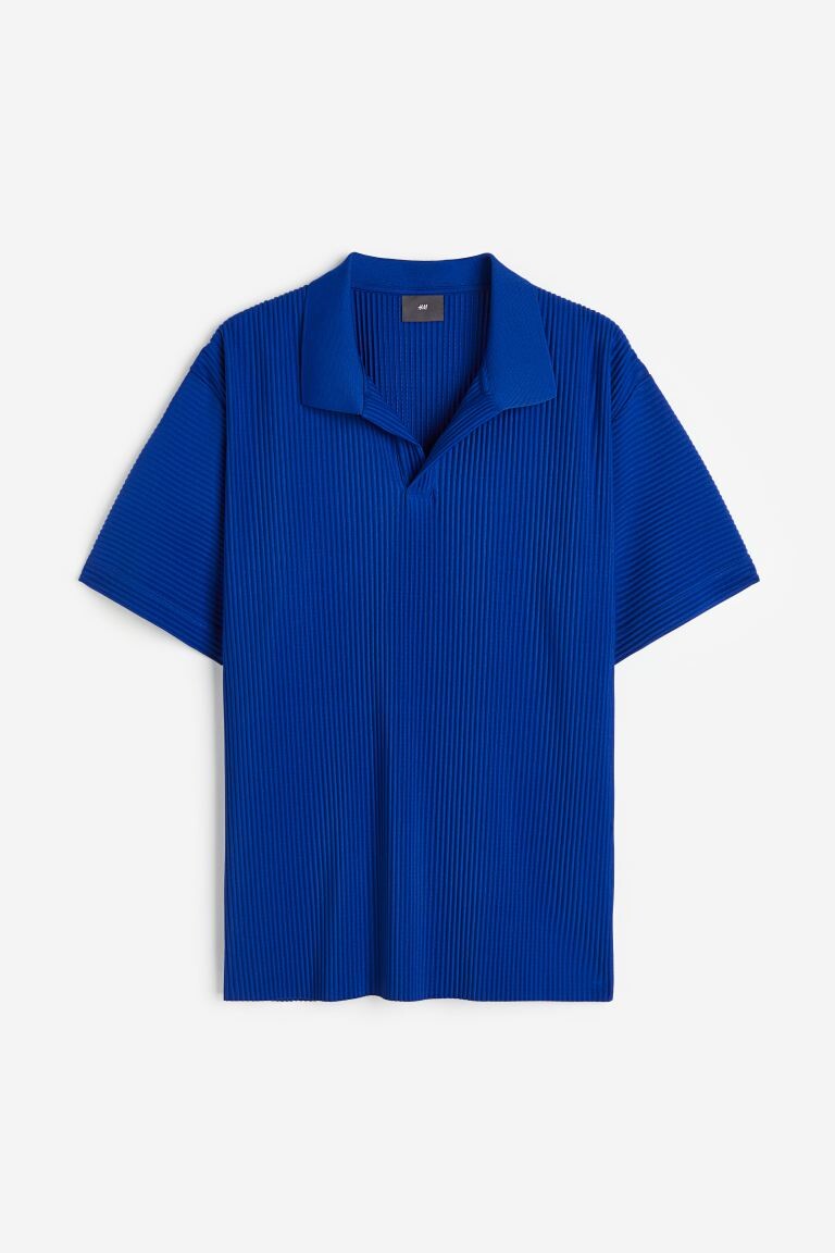 

Рубашка поло свободного кроя со складками H&M, темно-синий