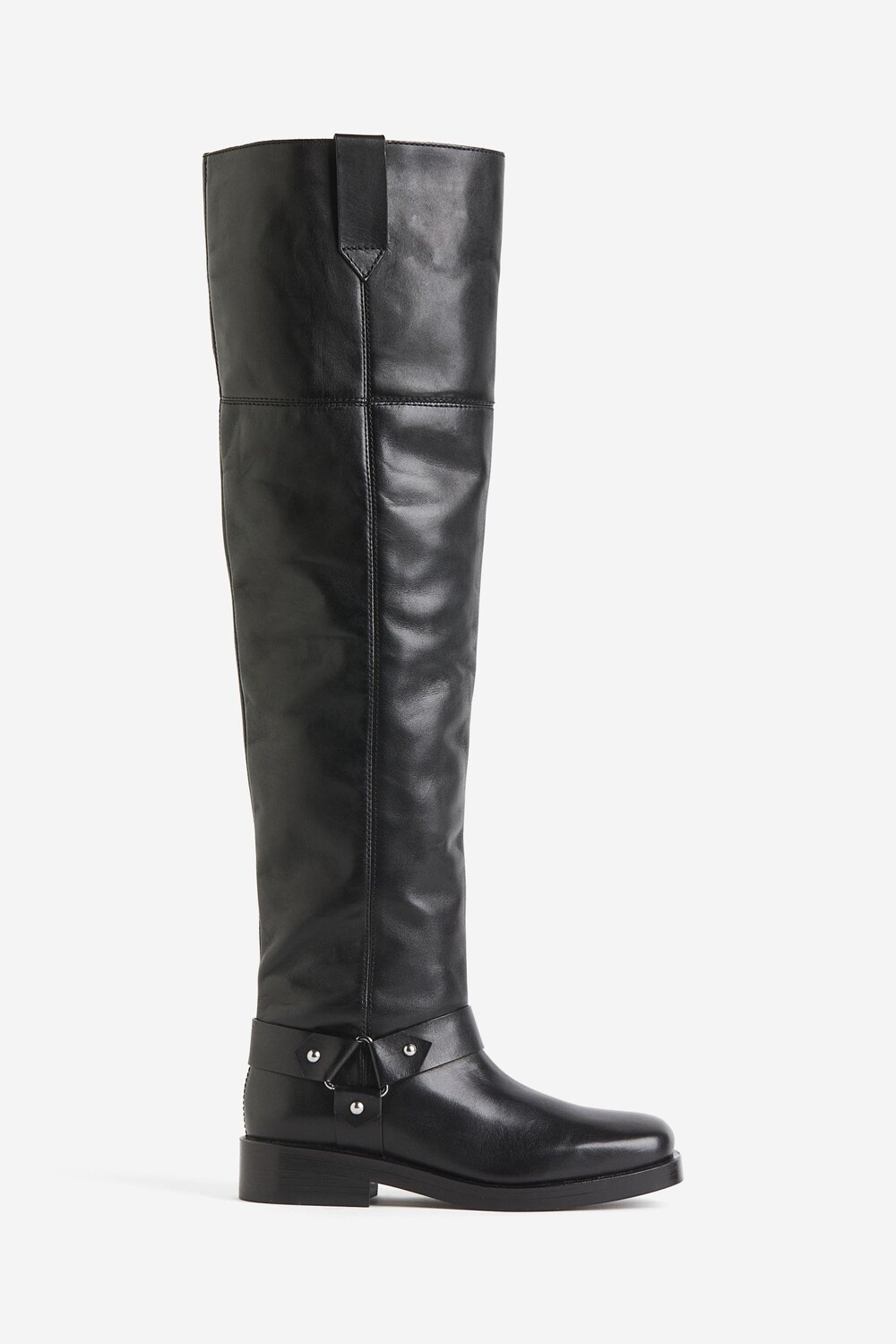

Сапоги H&M Leather Over-The-Knee, черный