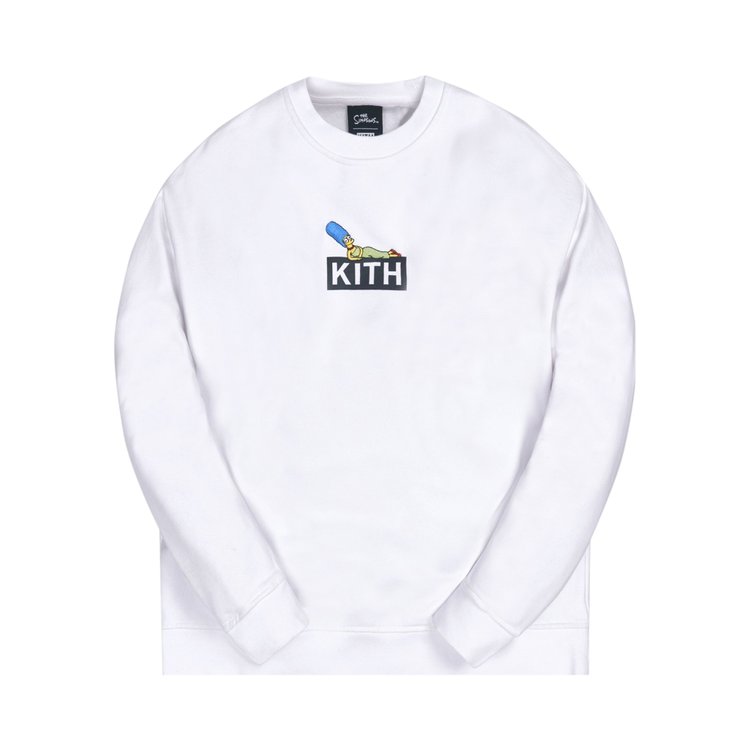 Толстовка Kith For The Simpsons Marge Box Logo Crewneck 'White', белый - фото