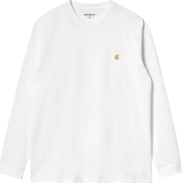 

Футболка Carhartt WIP Long-Sleeve Chase T-Shirt 'White/Gold', разноцветный, Белый, Футболка Carhartt WIP Long-Sleeve Chase T-Shirt 'White/Gold', разноцветный