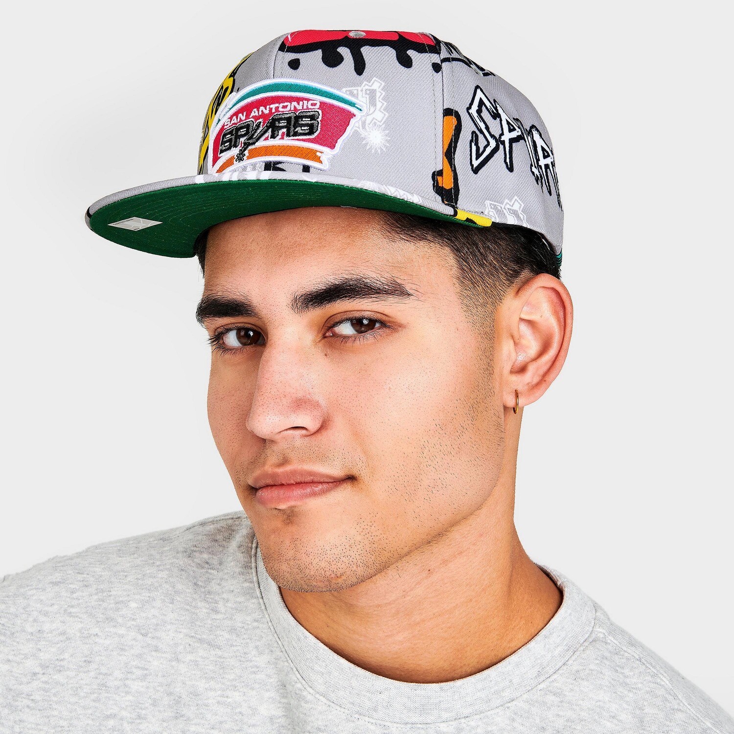 

Mitchell & Ness San Antonio Spurs NBA Sticker Pack Кепка Snapback Hardwood Classics, серый