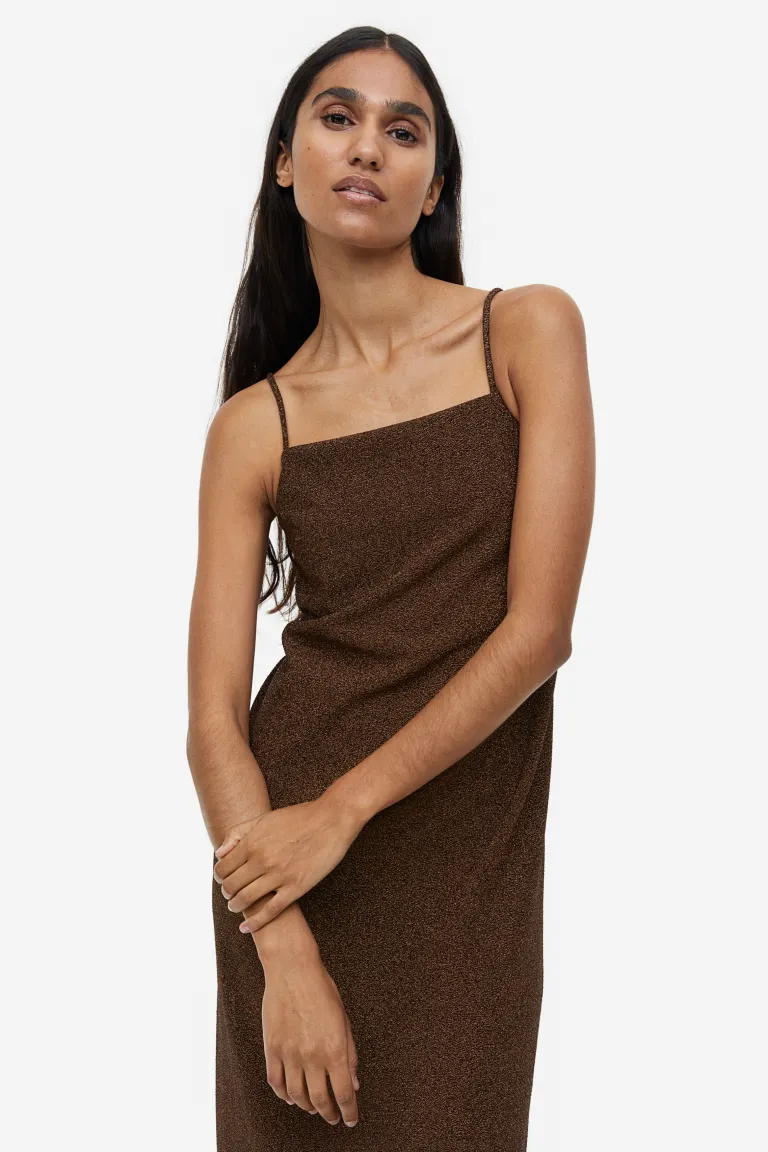 

Платье-комбинезон из трикотажа H&M, коричневый