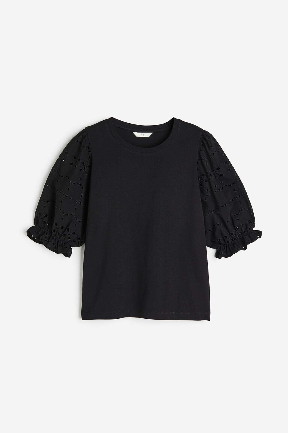 

Топ H&M Eyelet Embroidery, чёрный