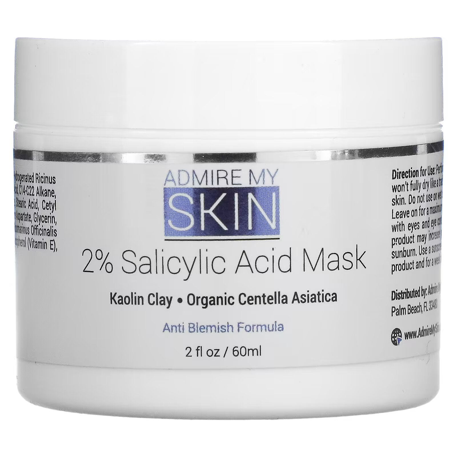Admire My Skin, Маска с 2% салициловой кислотой, 60 мл (2 жидк. Унции) admire my skin маска с 2% салициловой кислотой 60 мл 2 жидк унции