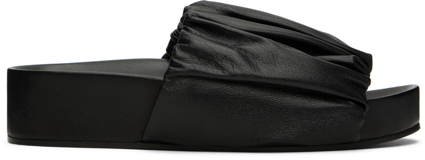 

черные собранные шлепанцы Jil Sander