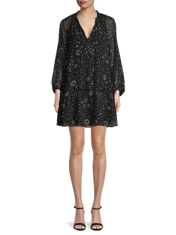 

Платье-трапеция Derek Lam 10 Crosby с длинными рукавами juno, черный