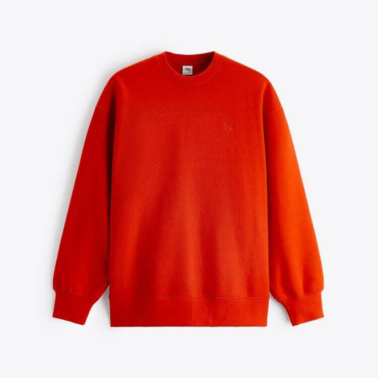 

Свитшот Zara Contrast Print, оранжевый