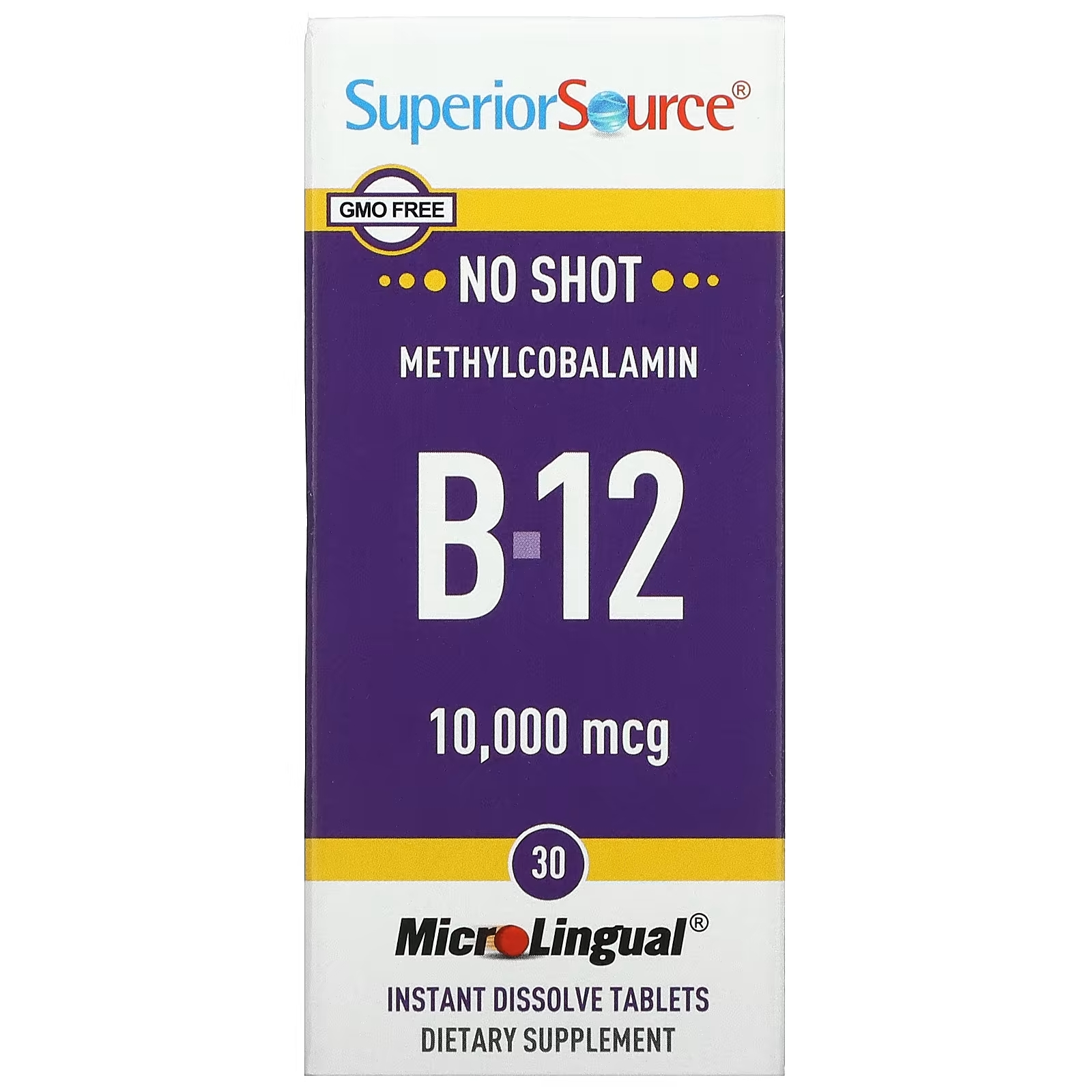 Superior Source метилкобаламин B12 10 000 мкг, 30 таблеток superior source метилкобаламин b 12 10000 мкг 30 микролингвальных быстрорастворимых таблеток