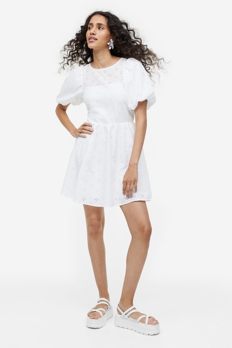 

Платье с пышными рукавами H&M, белый