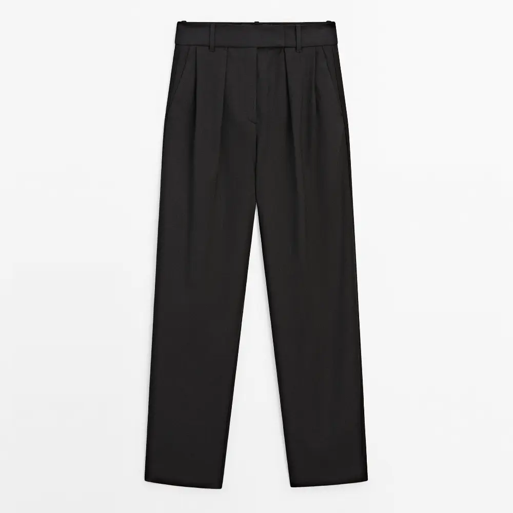 

Брюки Massimo Dutti Smart With Double Dart Detail - Studio, черный