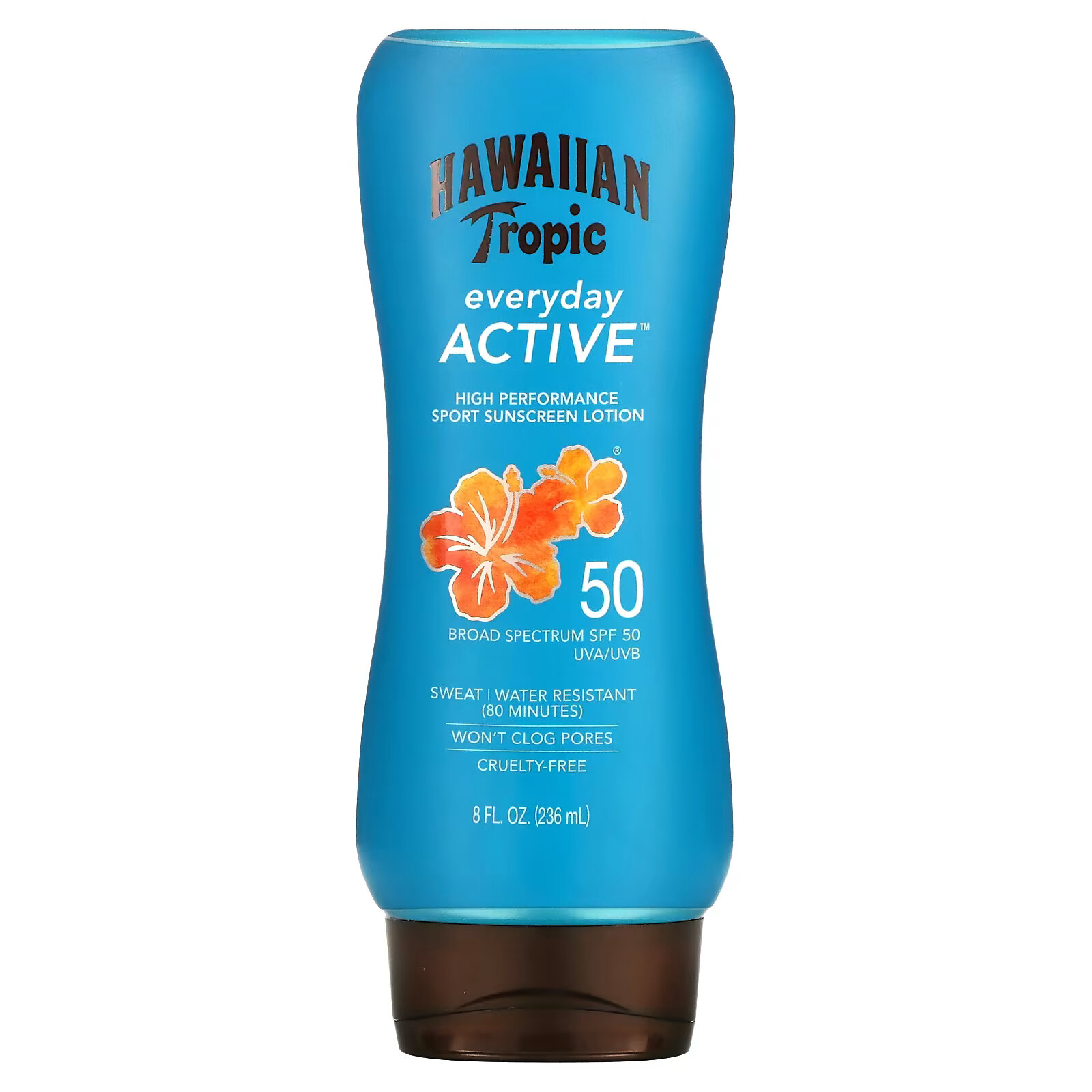 Hawaiian Tropic, Island Sport, солнцезащитное средство с широким спектром защиты, SPF 50, легкий тропический аромат, 236 мл - фото