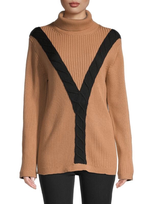 

Шерстяной свитер с высоким воротником Victor Glemaud Camel black