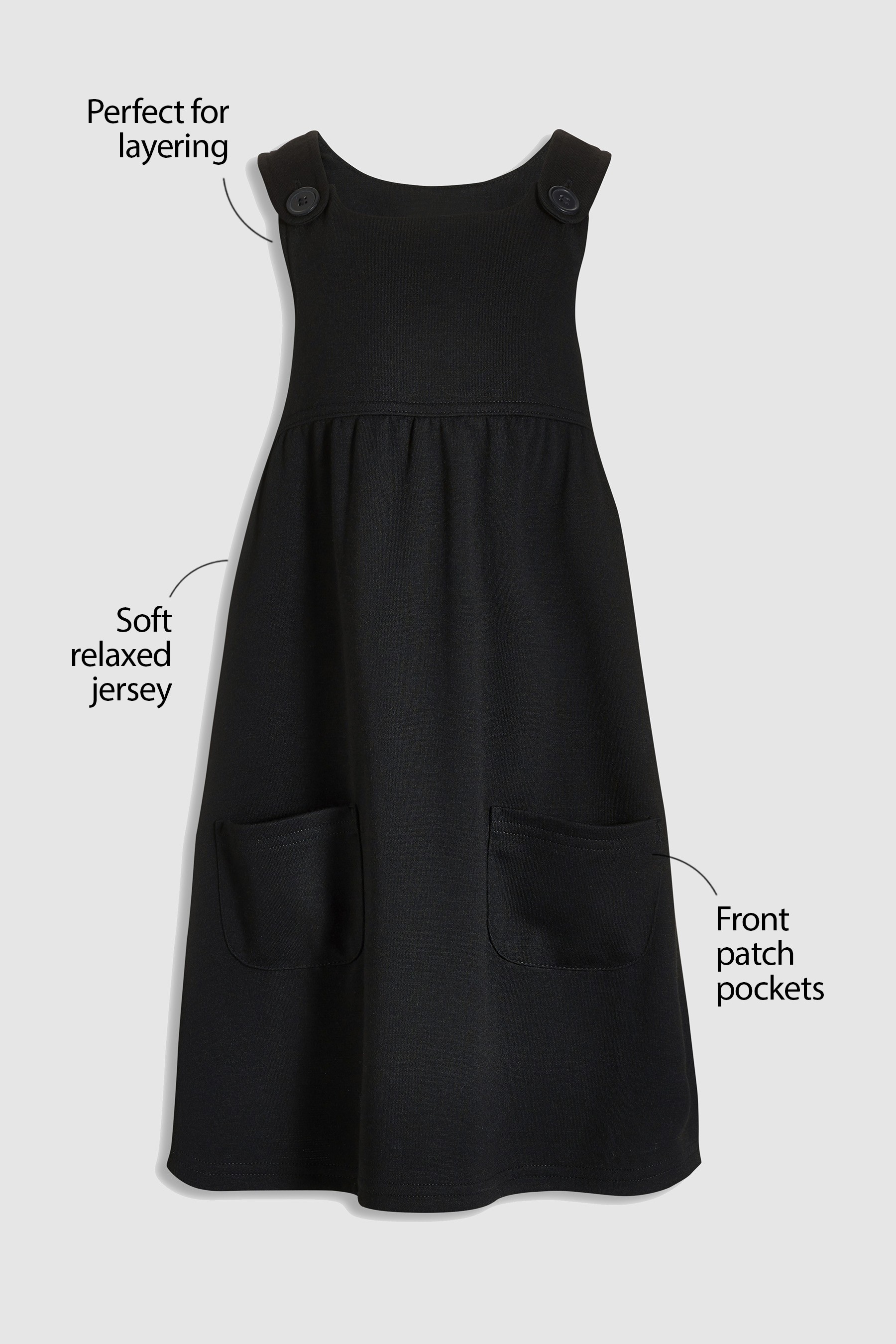 Платье из эластичного джерси с подтяжками Next, черный