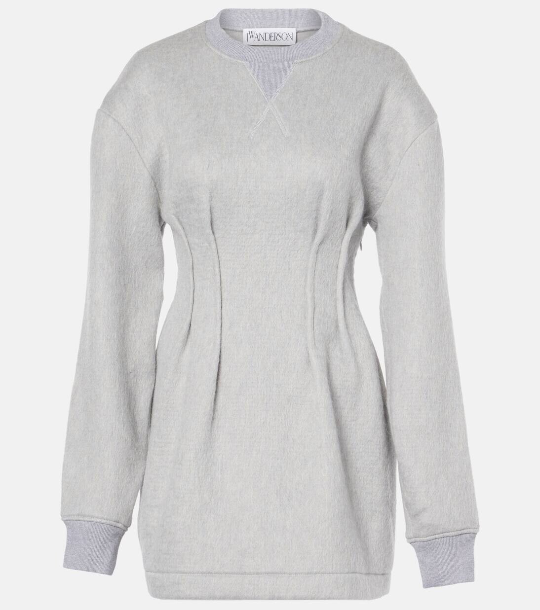 

Платье-толстовка из джерси Jw Anderson, цвет light grey