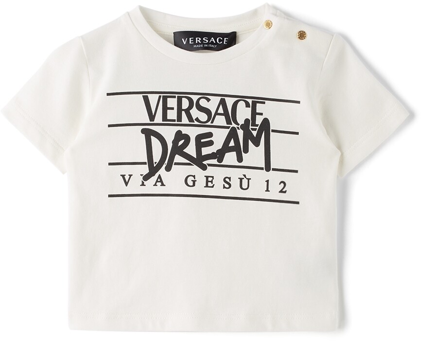 

Детская белая футболка с логотипом \Dream\"" Versace