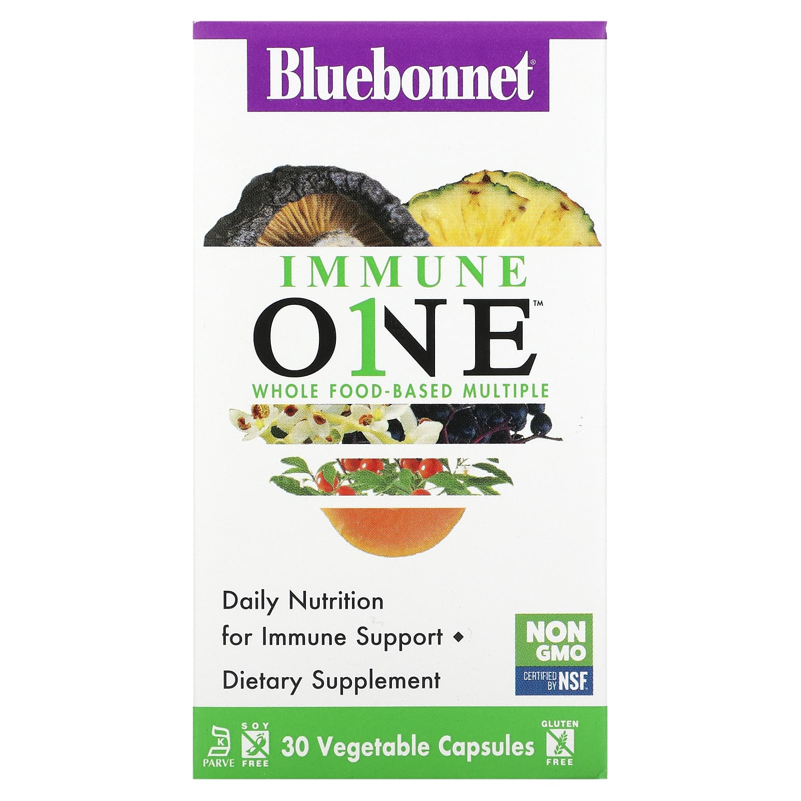 Комплекс Bluebonnet Nutrition из цельных продуктов, 30 растительных капсул bluebonnet nutrition экстракт цельных плодов граната 60 капсул