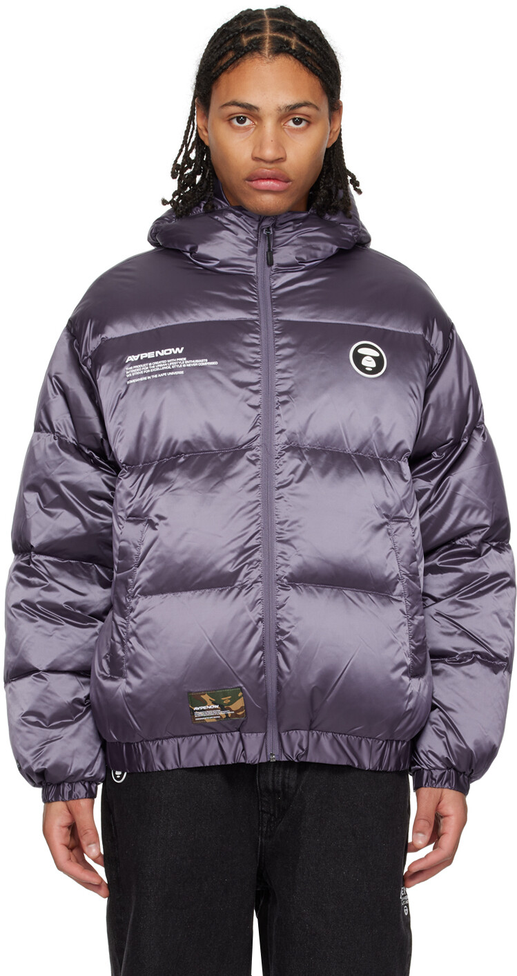 

Серый пуховик с капюшоном AAPE by A Bathing Ape