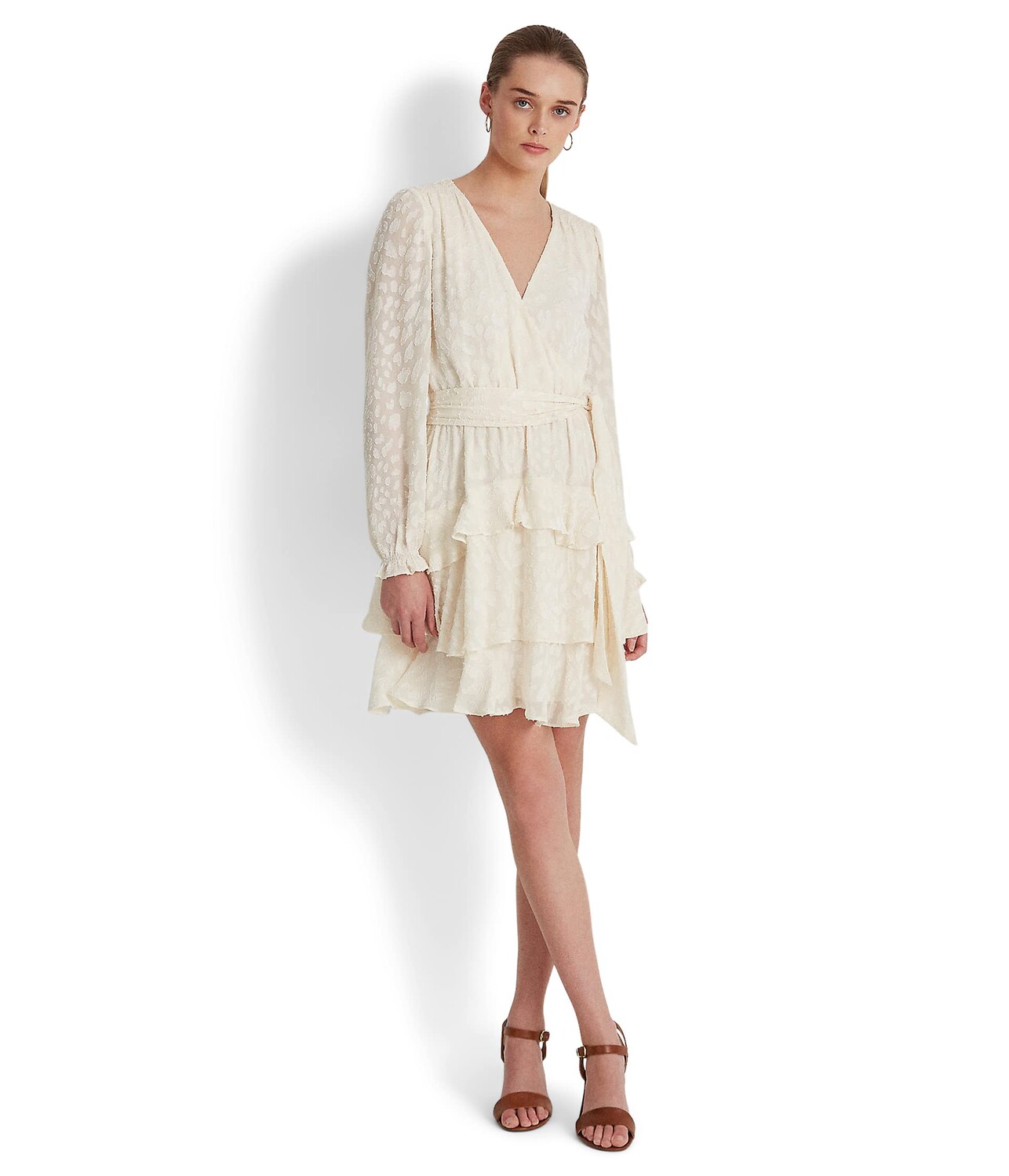 

Платье LAUREN Ralph Lauren, Ocelot Belted Crinkle Jacquard Dress