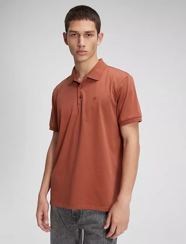 

Футболка поло Calvin Klein Classic Smooth Cotton, коричневый
