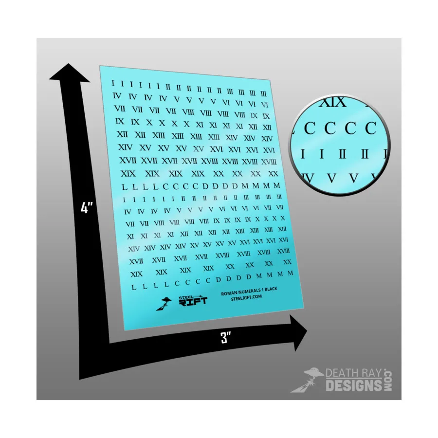 

Римские цифры 1 – черные, Steel Rift - Decals, Numbers