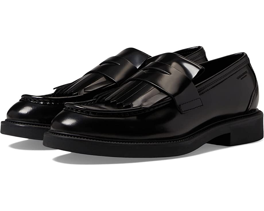

Лоферы Alex Polished Leather Loafer with Fringe Vagabond Shoemakers, черный
