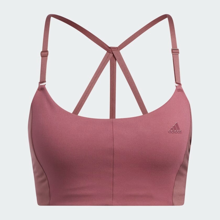 

Спортивный бюстгальтер Adidas Yoga Studio Light-support 3-stripes, фиолетово-сиреневый