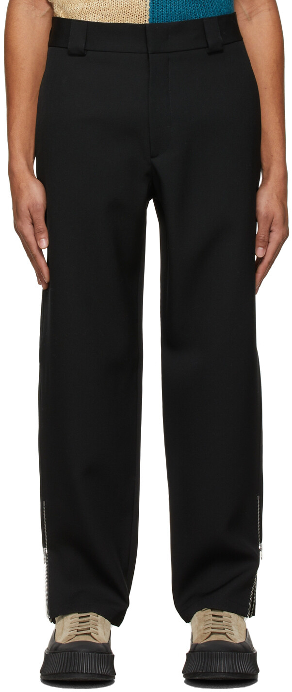 

Черные брюки из шерстяного габардина Jil Sander