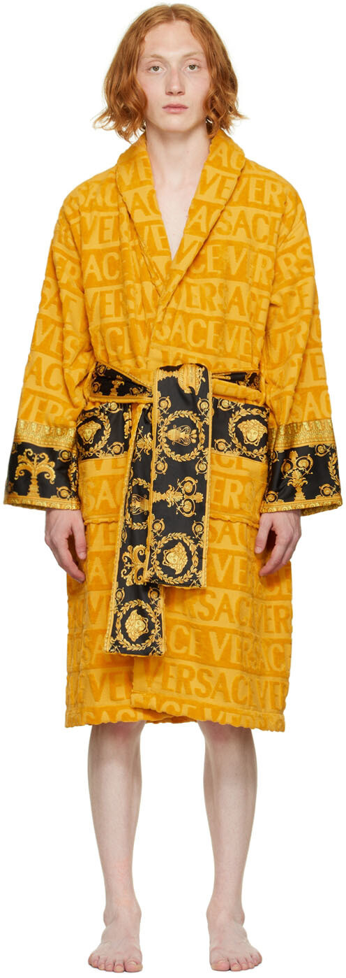 

Желтый халат 'I Heart Baroque' Versace