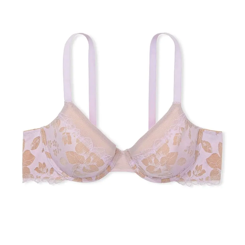 

Бюстгальтер Victoria's Secret Bare Angelight Full-Coverage Lace, сиреневый/бежевый