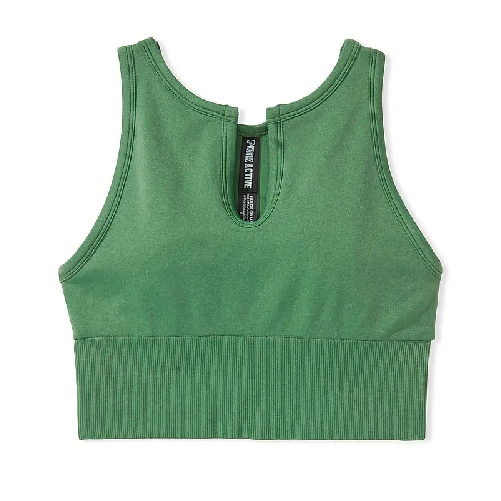 

Спортивный топ Victoria's Secret Pink Seamless Scoop Neck, зеленый