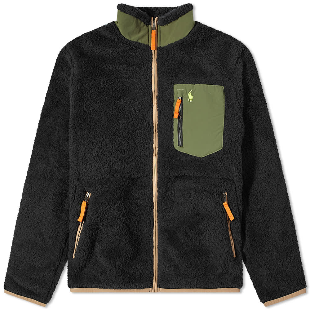 

Толстовка Polo Ralph Lauren Neon Panel Sherpa Zip Through, Черный