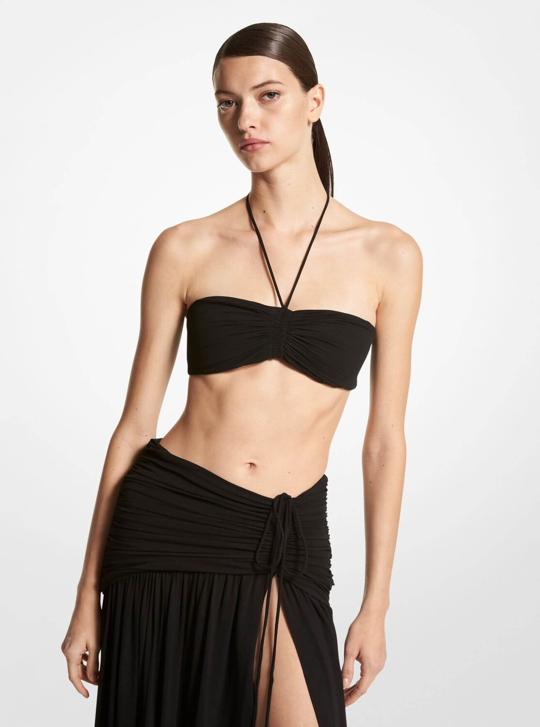 

Топ-бандо Michael Kors Matte Jersey Halter, черный