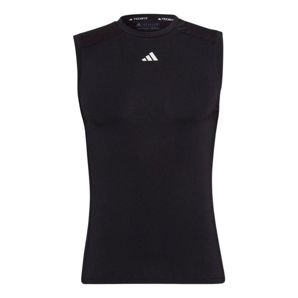 Футболка Adidas Round Neck Pullover Sports Sleeveless Black T-Shirt, Черный цена и фото