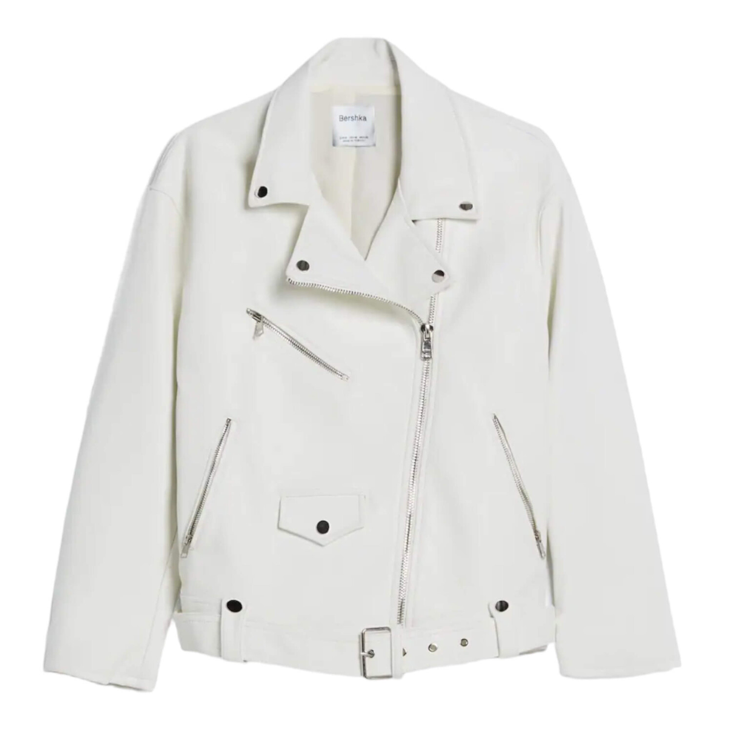 

Куртка Bershka Vinyl Puffer, белый
