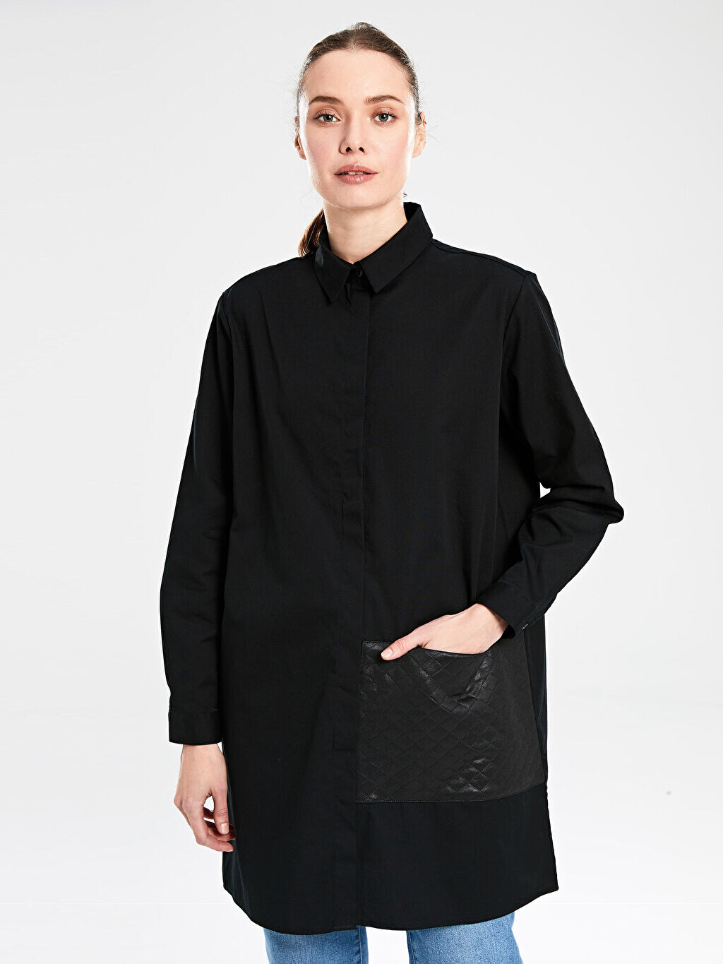 

Женская туника из габардина LCW Modest