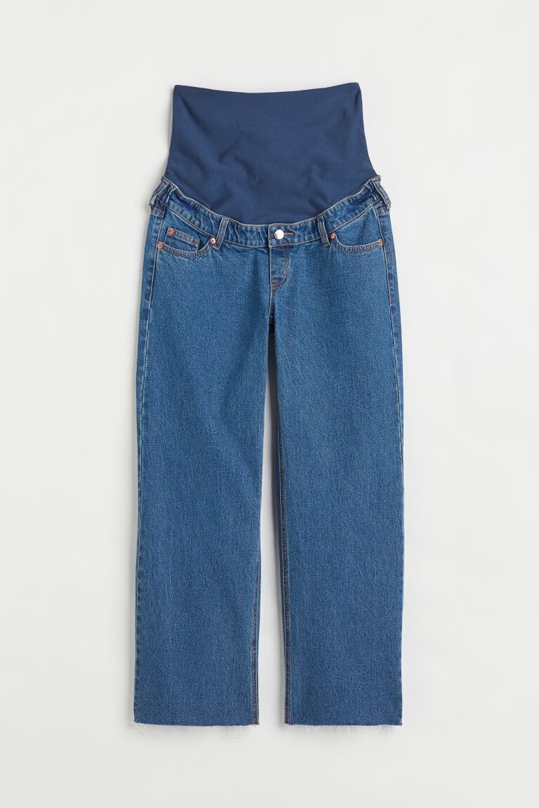 

Широкие джинсы с высокой щиколоткой MAMA H&M, синий деним
