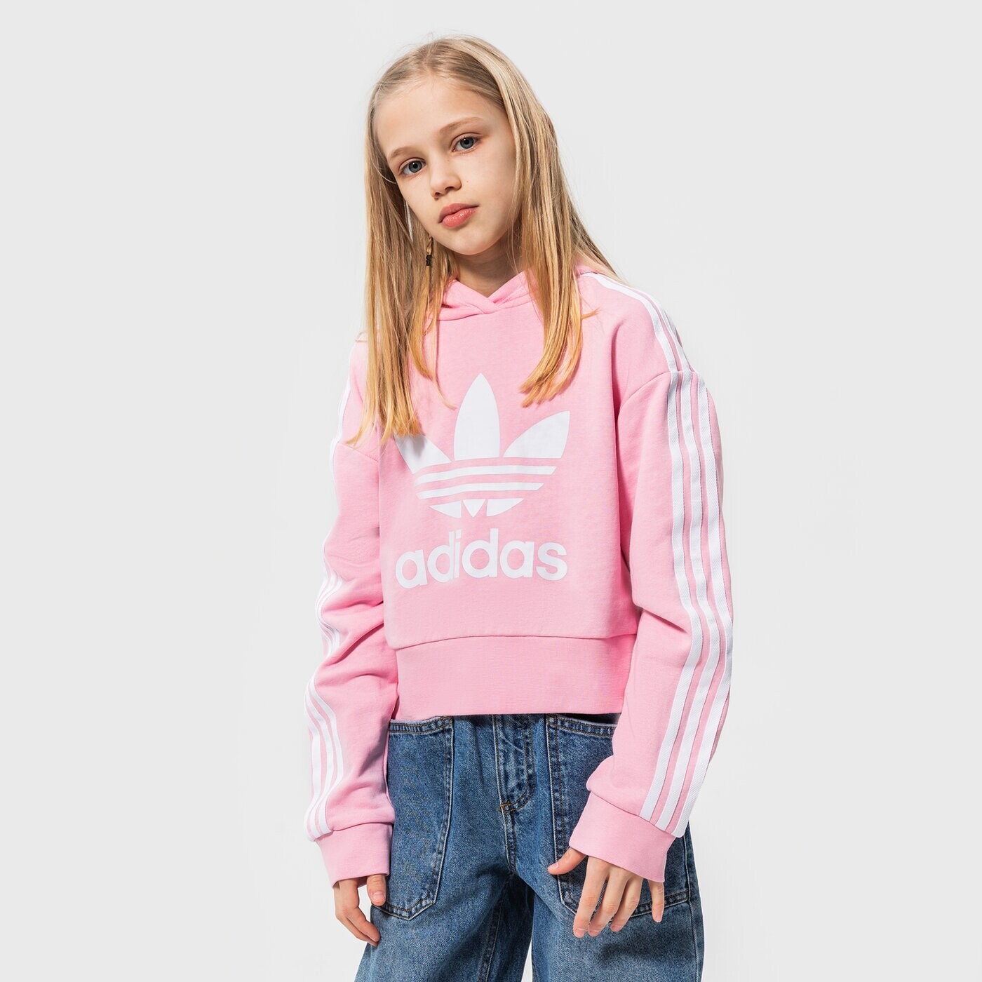 

Худи Adidas Cropped, розовый/белый