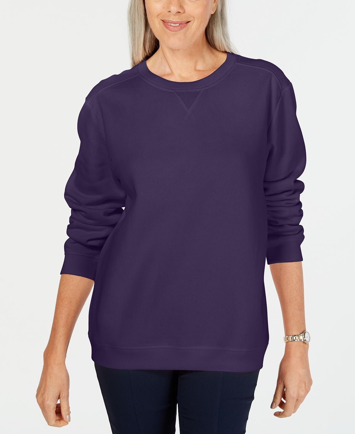 

Толстовка petite из флиса с круглым вырезом, созданная для macy's Karen Scott