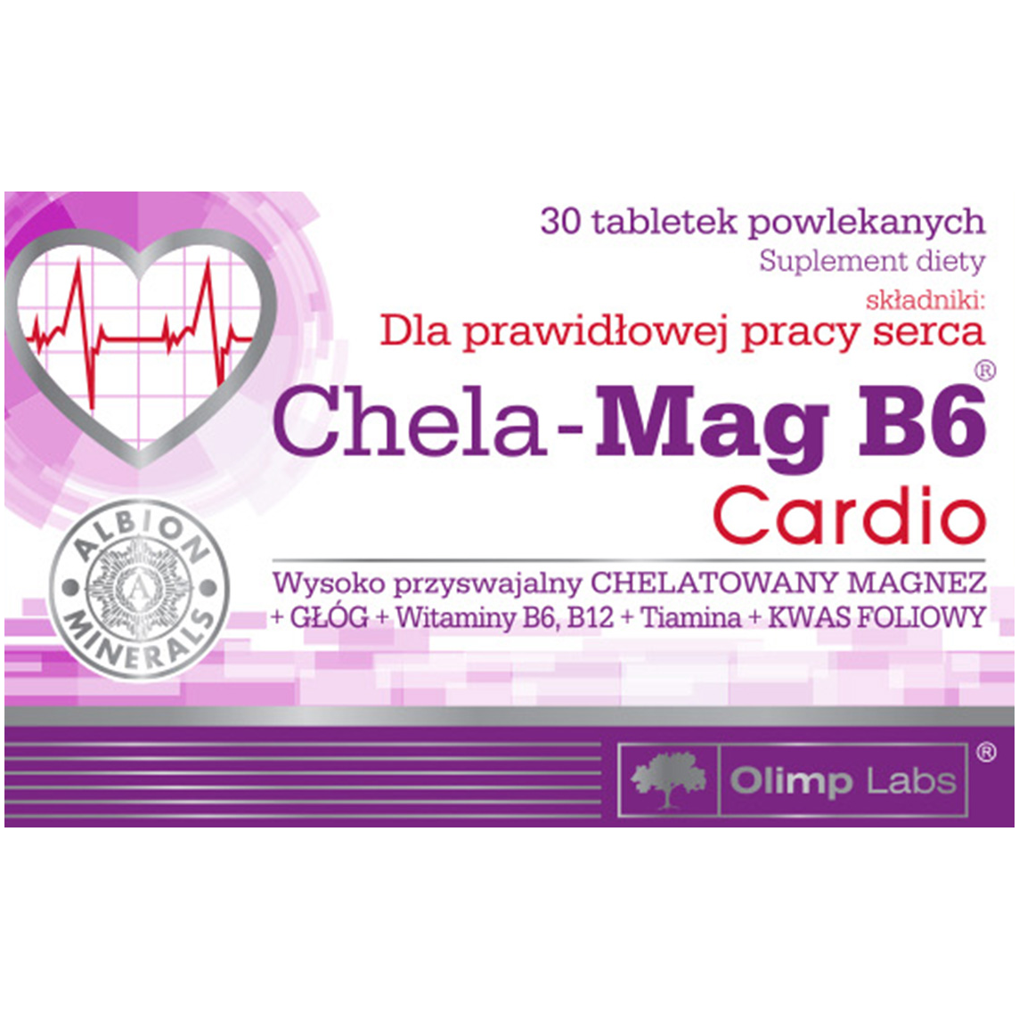 Olimp Chela-Mag B6 Cardio биологически активная добавка, 30 таблеток/1 упаковка olimp labs биологически активная добавка к пище chela mag b6 690 мг 60 olimp labs витамины и минералы