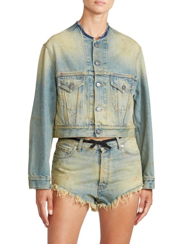 

Джинсовая Куртка Maison Margiela без воротника, dirty denim