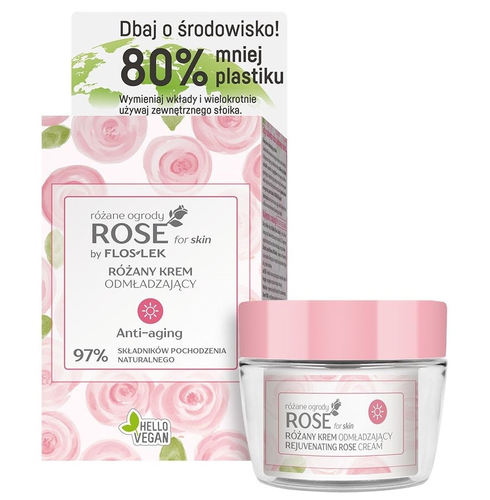 Floslek Rose For Skin ночной крем против морщин с розой 50мл