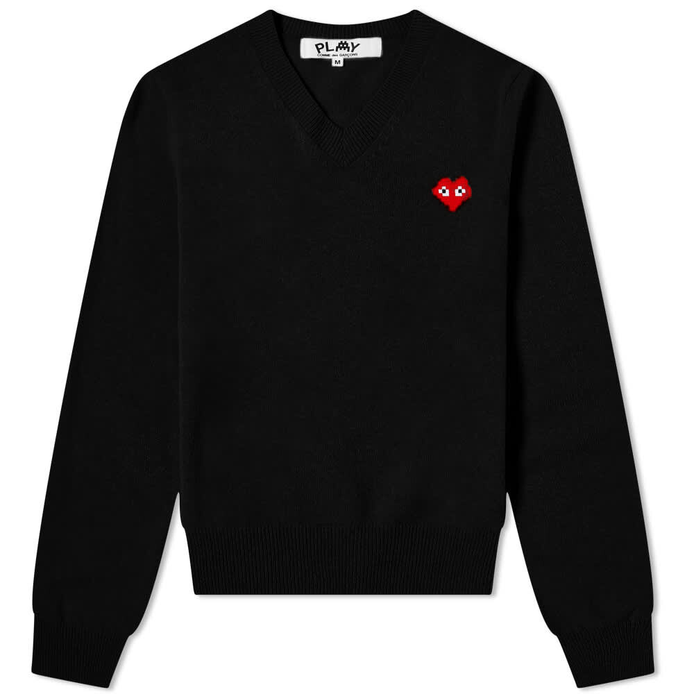 

Джемпер Comme des Garçons Play Invader Heart V-Neck Pullover, Черный, Джемпер Comme des Garçons Play Invader Heart V-Neck Pullover