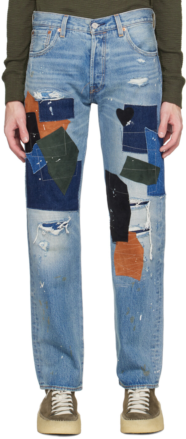 

Джинсы Indigo 501 '93 в технике пэчворк Levi's