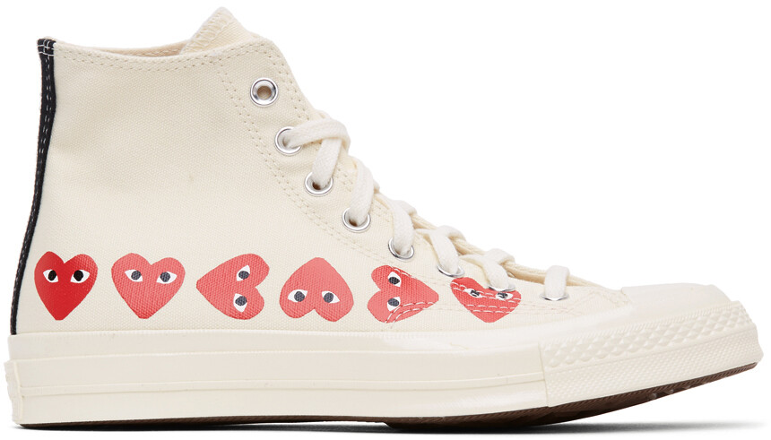 

Высокие кроссовки Off-White Converse Edition Multiple Hearts Chuck 70 Comme des Garçons Play