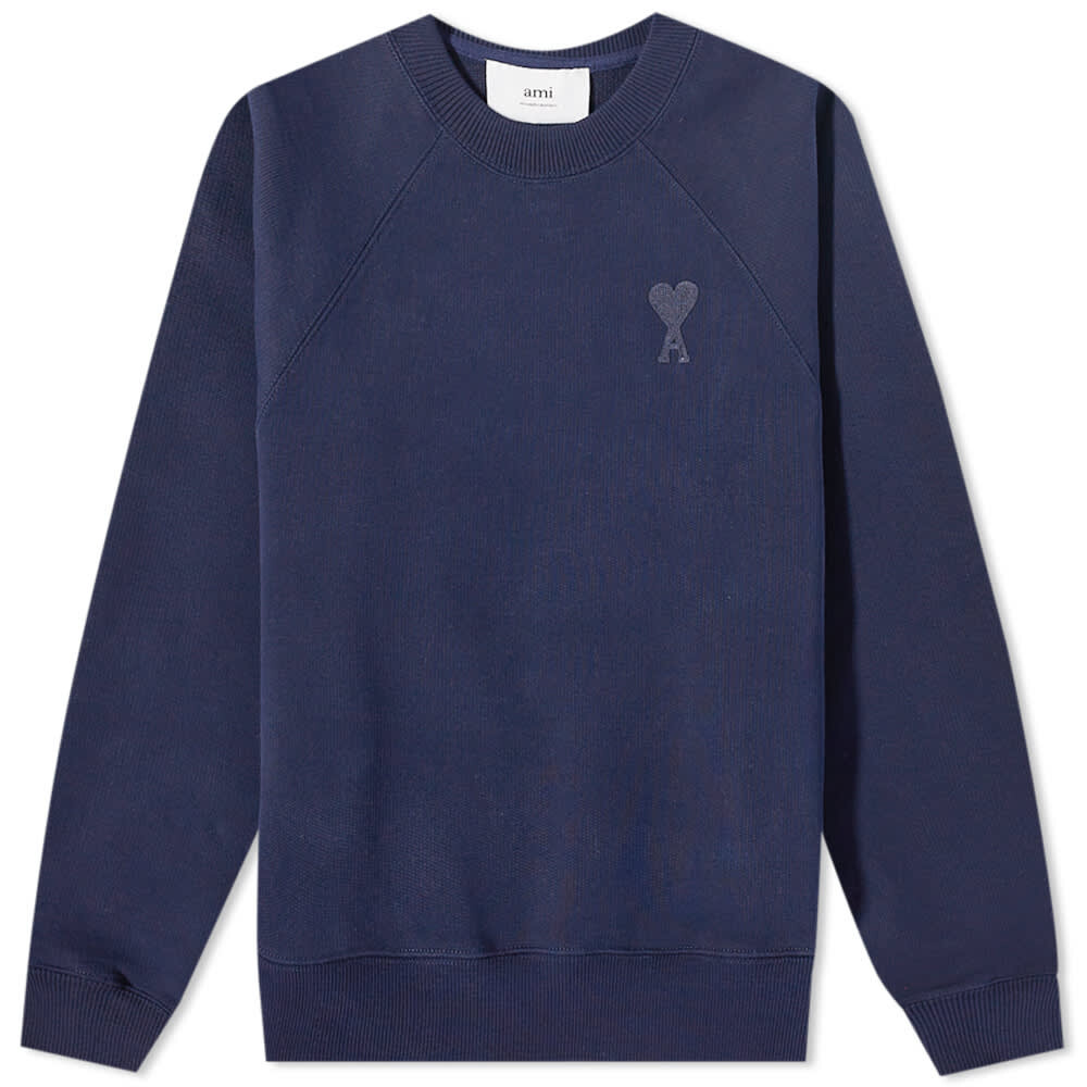 

Толстовка AMI Tonal Small A Heart Crew Sweat, Синий